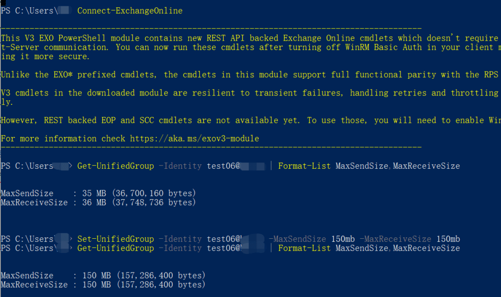 How to modify email size limits for Microsoft 365 Group Mailboxes